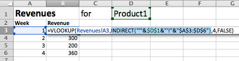 Using sheet names as variables with Indirect()