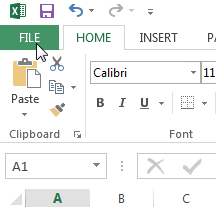 File tab on top left-hand corner