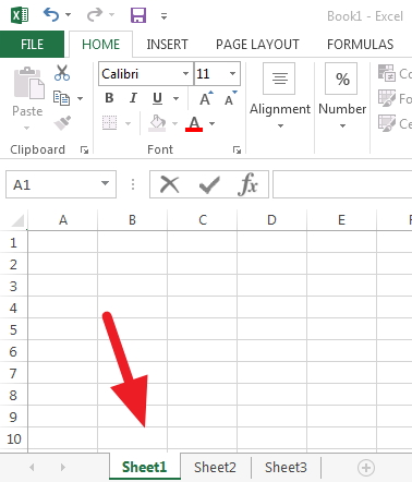 Use the tabs to switch between worksheets