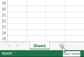 Add a new sheet by clicking +