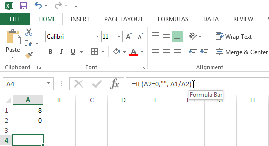 Use the IF function to stop Excel from showing the #DIV/0! Error