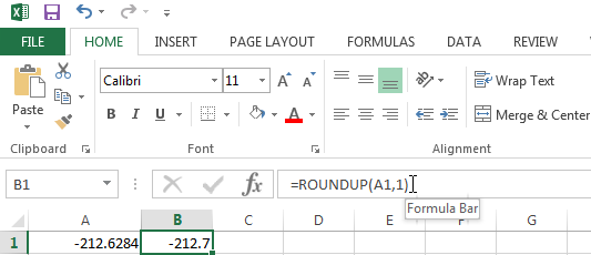 Use the ROUNDUP function to always round a number up away from zero 