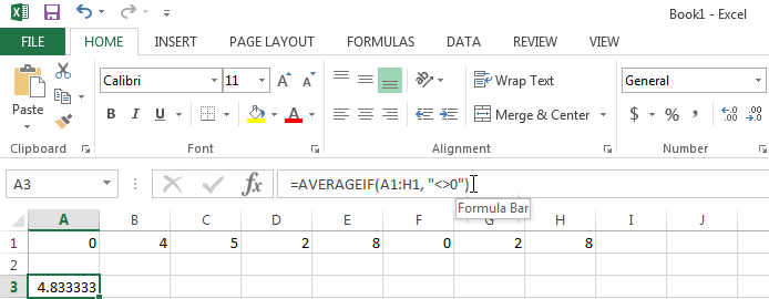 Using the AVERAGEIF function in Excel