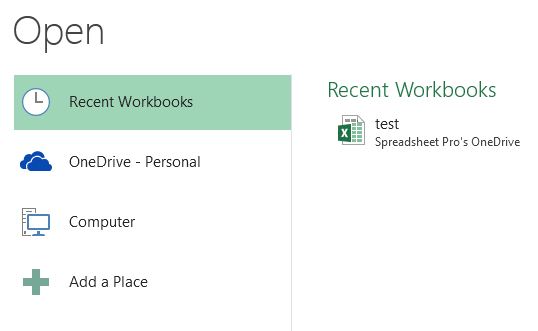 Choosing between different options to open an Excel file