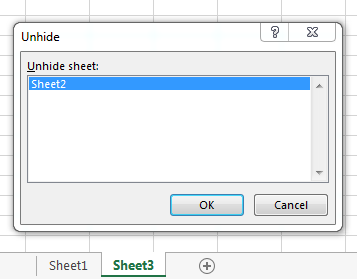 How to unhide a hidden worksheet