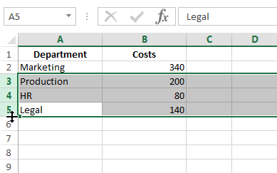 Select the rows you want to make the same size