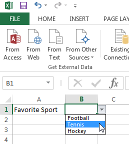 Example of a Drop-down list